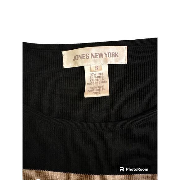 Vintage Women's Jones New York Striped Two Piece Oversized 100% Silk Sweater Set - Picture 7 of 7